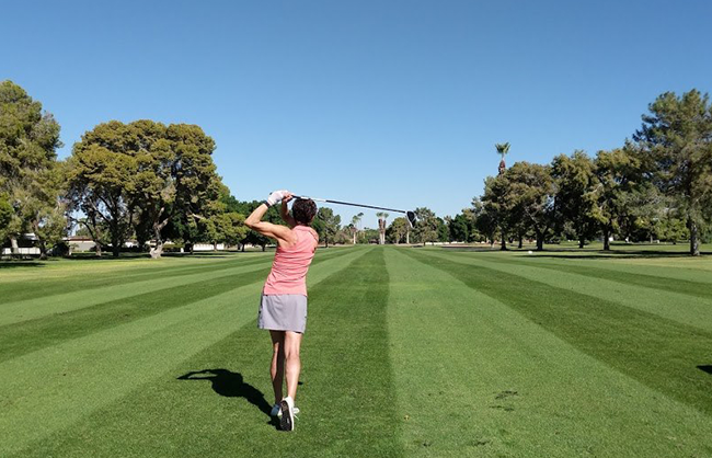 Golfer on golf course