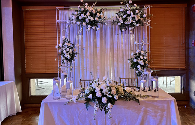 Bride and Groom table at wedding reception at Yuma Country Club