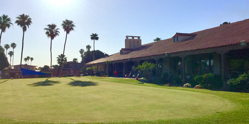 Clubhouse view from golf course